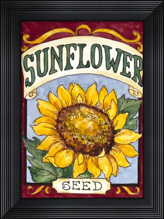 Framed Large Sunflower-Seed Packet Print