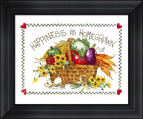 Framed Happiness is Homegrown Print