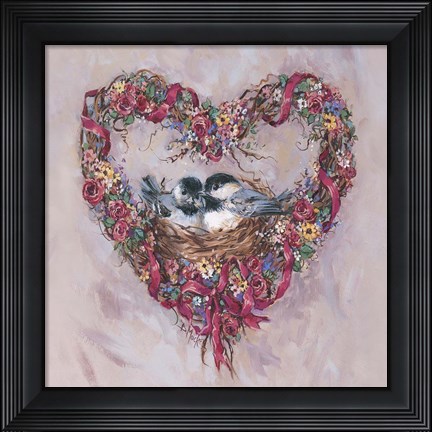 Framed Chick-A-Dees Three Print