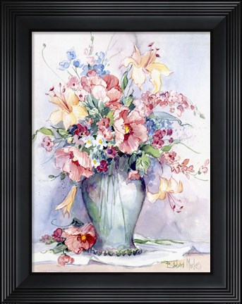Framed Pink Poppy Bouquet Print
