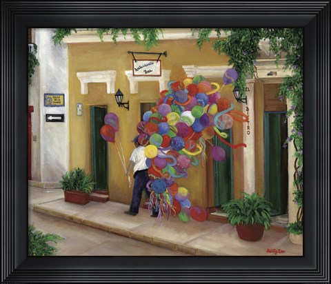 Framed Balloons on the Calle Print