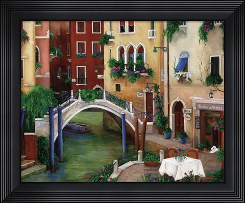 Framed Trattoria by the Canal Print