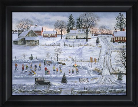 Framed Grange Skating Party Print