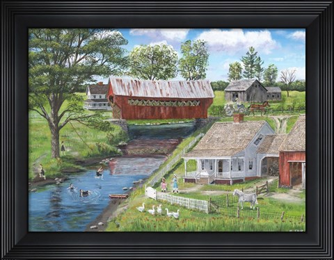 Framed New Enlgland Homestead Print