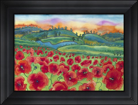 Framed Magical Poppy Field Print