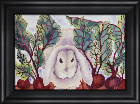 Framed Bunny with Beets Print