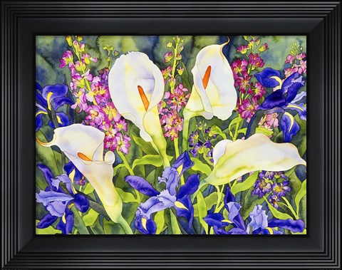 Framed Callas with Irises Print