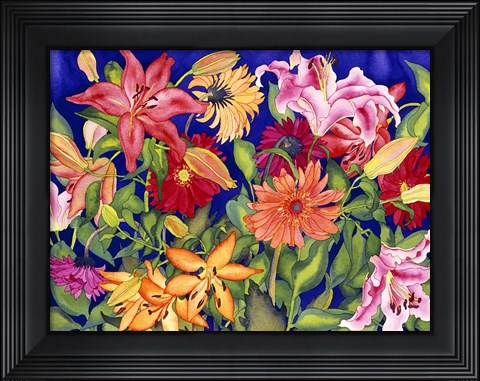 Framed Lilies and Gerbers Print