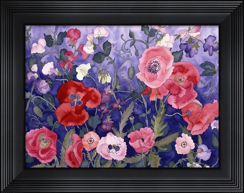 Framed Poppies and Sweet Print