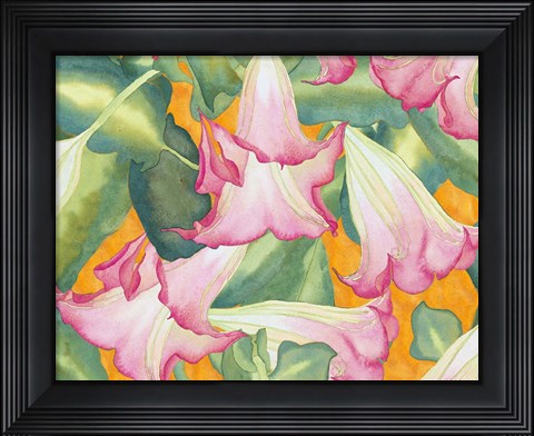 Framed Heavenly Divine- Angel Trumpets Print