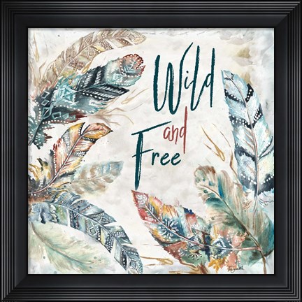 Framed Tribal Feathers Square II Print