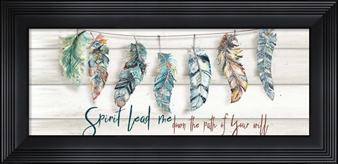 Framed Tribal Feathers Sign Print