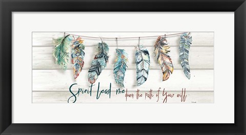 Framed Tribal Feathers Sign Print