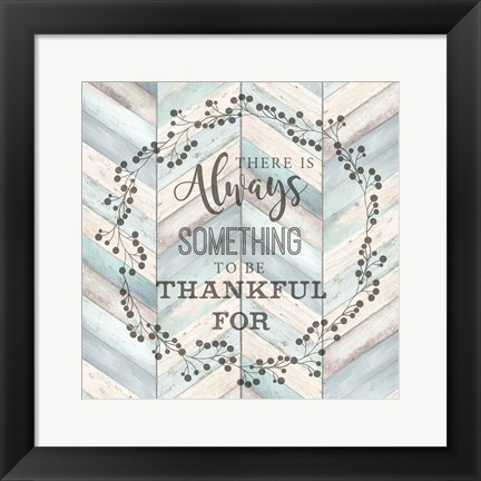 Framed Always Thankful Chevron Print