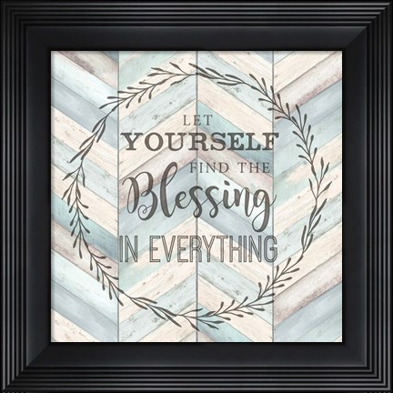 Framed Find the Blessing Chevron Print