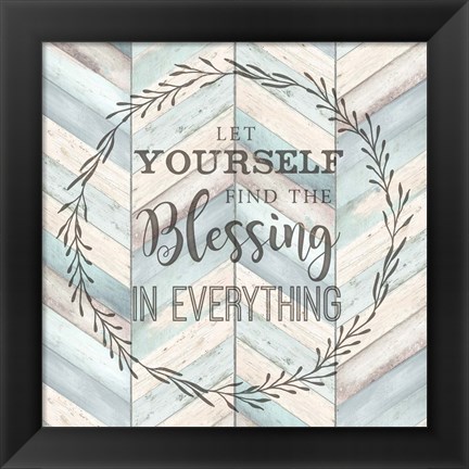 Framed Find the Blessing Chevron Print