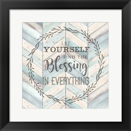Framed Find the Blessing Chevron Print