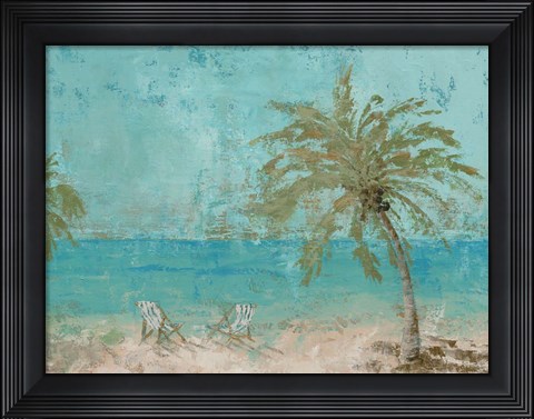 Framed Beach Day Landscape I Print