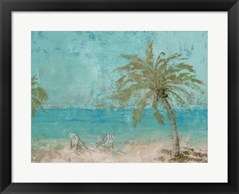 Framed Beach Day Landscape I Print