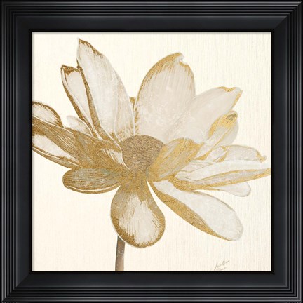 Framed Vintage Lotus Cream I Print