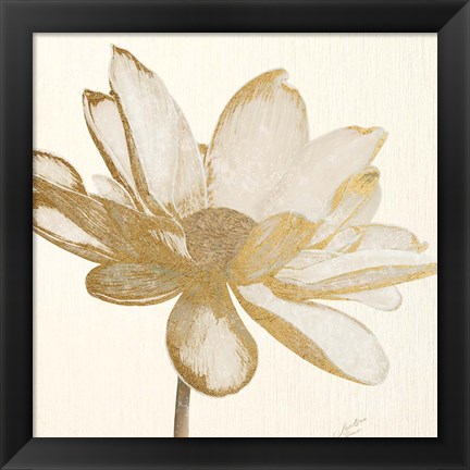 Framed Vintage Lotus Cream I Print