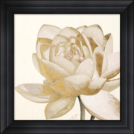 Framed Vintage Lotus Cream II Print