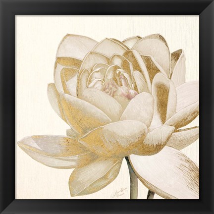 Framed Vintage Lotus Cream II Print