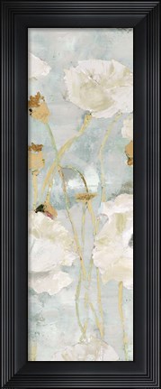 Framed Poppies in the Wind Cream Panel I Print