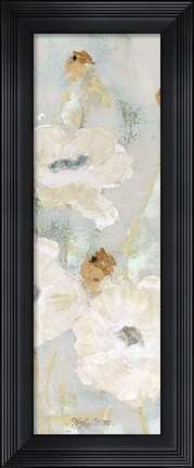 Framed Poppies in the Wind Cream Panel II Print
