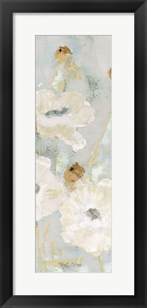 Framed Poppies in the Wind Cream Panel II Print