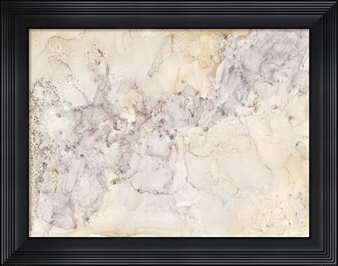 Framed Gold and Silver Mineral Abstract Print