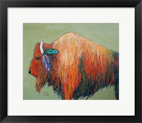 Framed Warrior Bison Print
