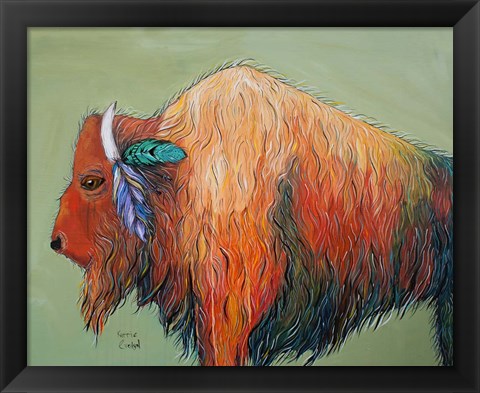 Framed Warrior Bison Print