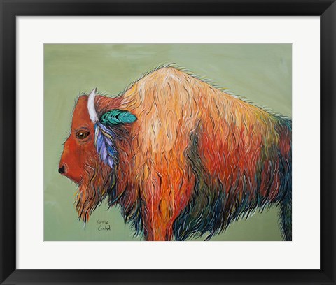 Framed Warrior Bison Print