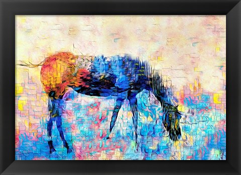 Framed Mondrian Horse Print