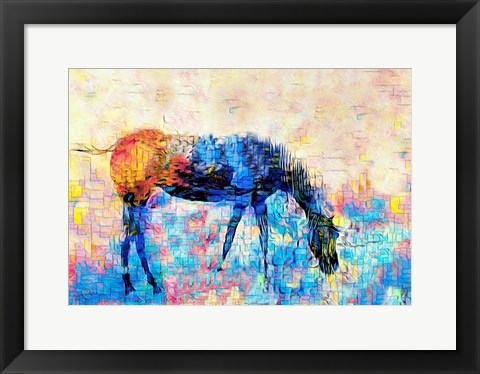 Framed Mondrian Horse Print