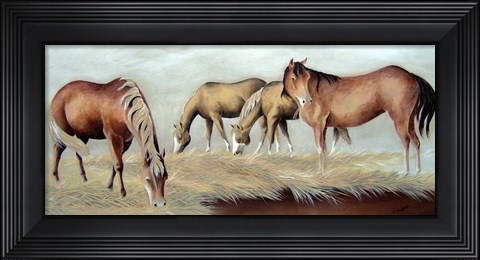 Framed Fresh Hay In The Morning Print