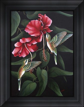 Framed Hummingbird  Duet Print