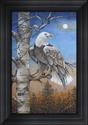 Framed Moonlight Eagle Print