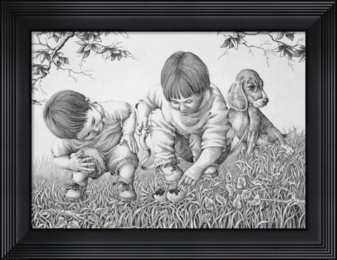 Framed Walking the Dog Print