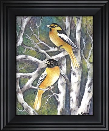 Framed Yellow Birds Print