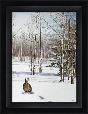 Framed Winter Rabbit Print