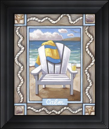 Framed Beach Chair Calm Print