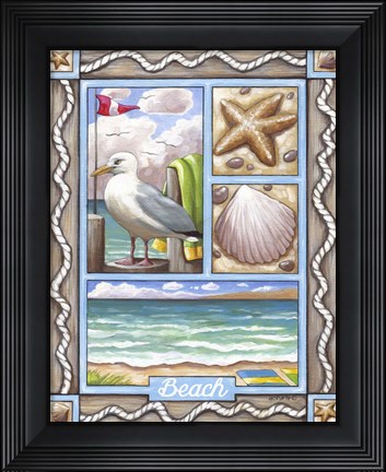 Framed Beach Seagull Print