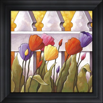 Framed Flower Fence 1 Print