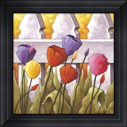 Framed Flower Fence 2 Print
