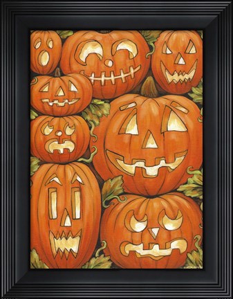 Framed Jack O Lanterns Print