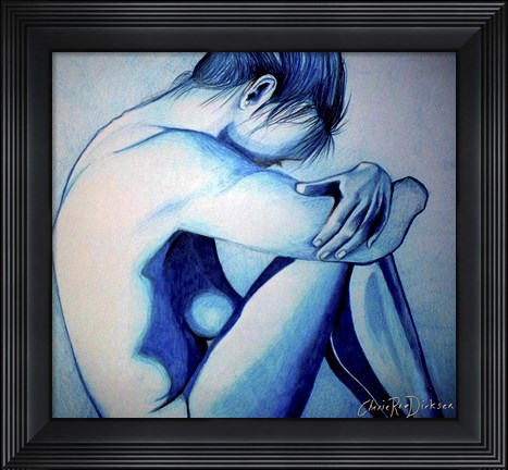 Framed Feeling Blue Print