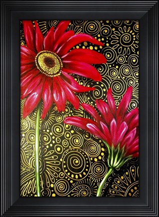 Framed Red Gerberas Print