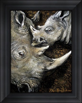 Framed Rhinos Print